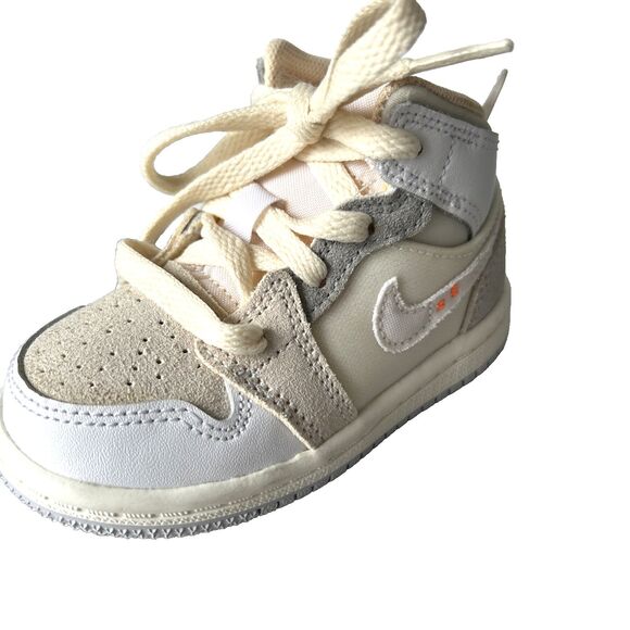 Nike Jordan 1  Mid SE Craft Infant/Toddler Shoes Sz 5C Neutral Colors DQ3725-100 - Picture 2 of 7